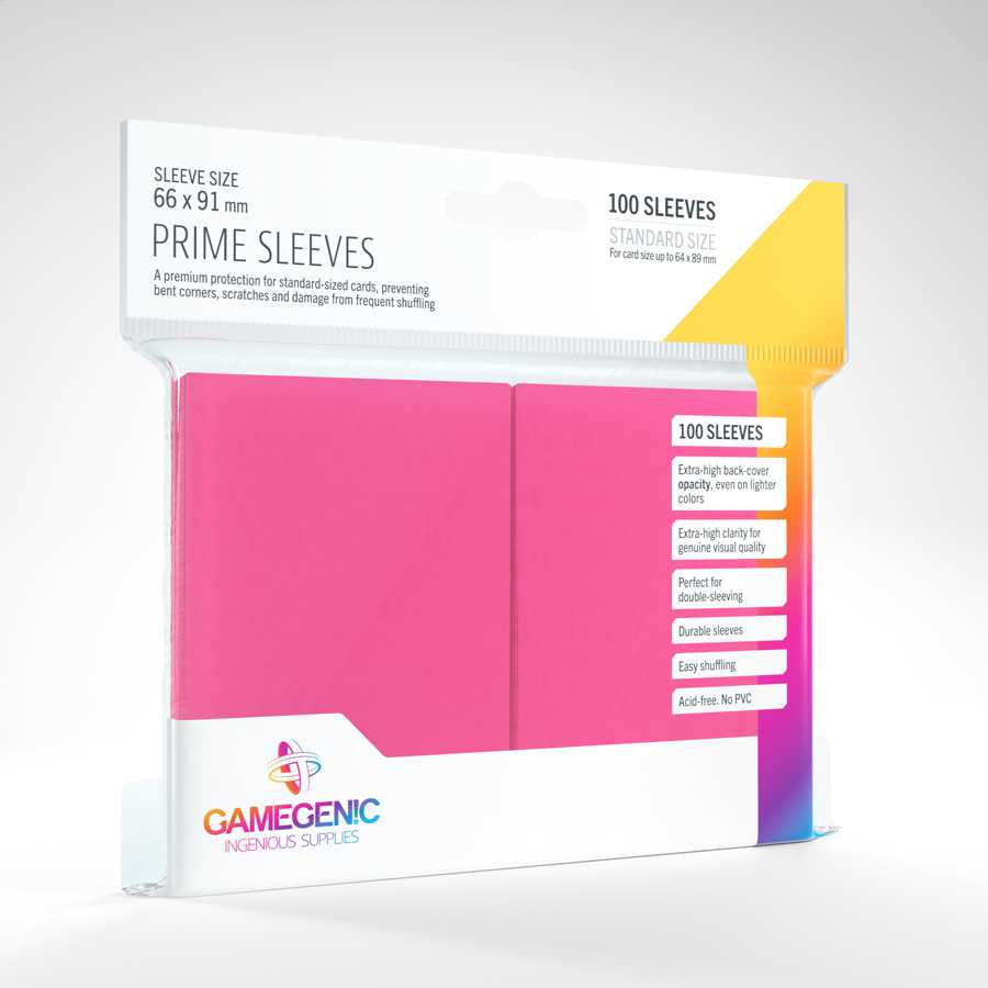 Prime Sleeves Pink 100 Card Sleeve by Gamegenic 1