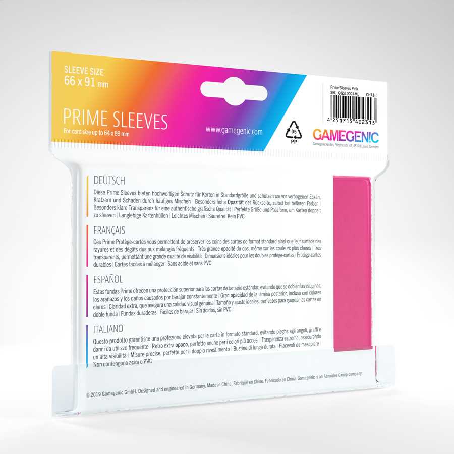 Prime Sleeves Pink 100 Card Sleeve by Gamegenic 2