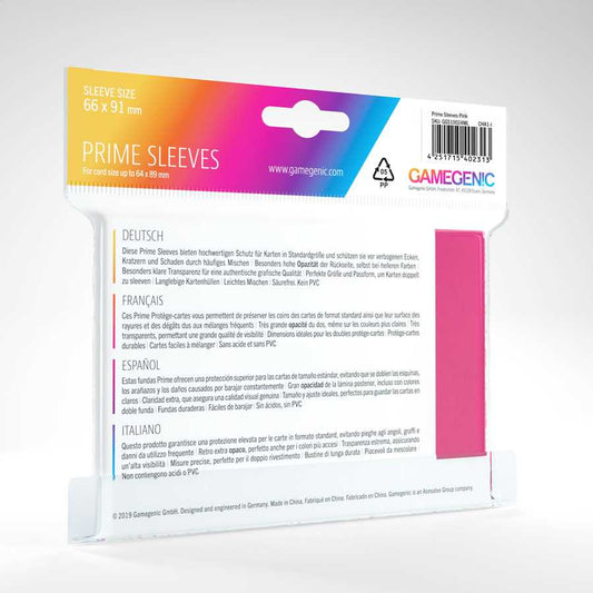 Prime Sleeves Pink 100 Card Sleeve by Gamegenic 2