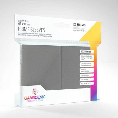 Prime Sleeves Gray 100 Card Sleeve by Gamegenic 1