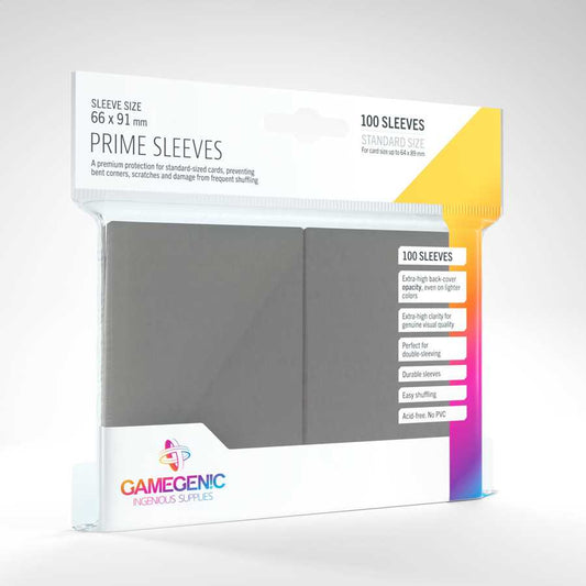 Prime Sleeves Gray 100 Card Sleeve by Gamegenic 1