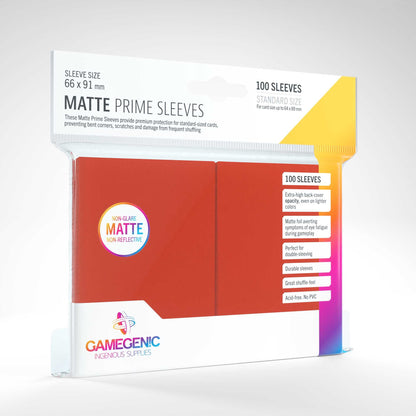 UNIT Gamegenic Matte Prime Sleeves Red 100 ct Gaming Accessory 1
