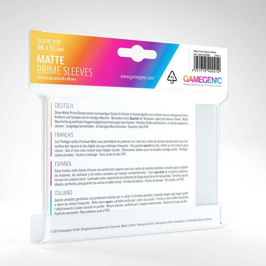 Matte Prime Sleeves White 100 Card Sleeve by Gamegenic 2