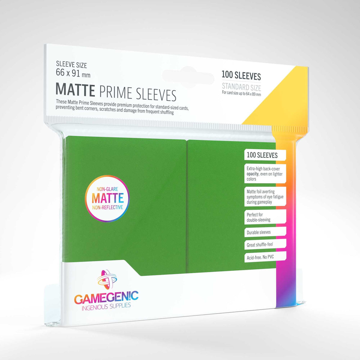 Matte Prime Sleeves Green 100 Card Sleeve by Gamegenic 1