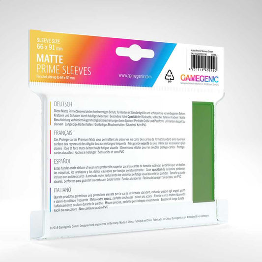 Matte Prime Sleeves Green 100 Card Sleeve by Gamegenic 2