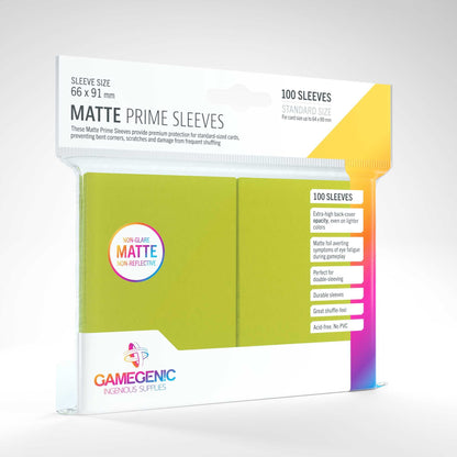 UNIT Gamegenic Matte Prime Sleeves Lime 100 ct Gaming Accessory 1