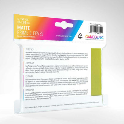 UNIT Gamegenic Matte Prime Sleeves Lime 100 ct Gaming Accessory 2