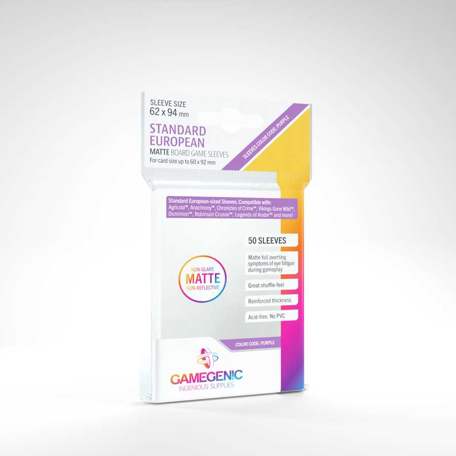Matte Standard European Sized Sleeves 62 X 94 Mm 50 Card Sleeve 1