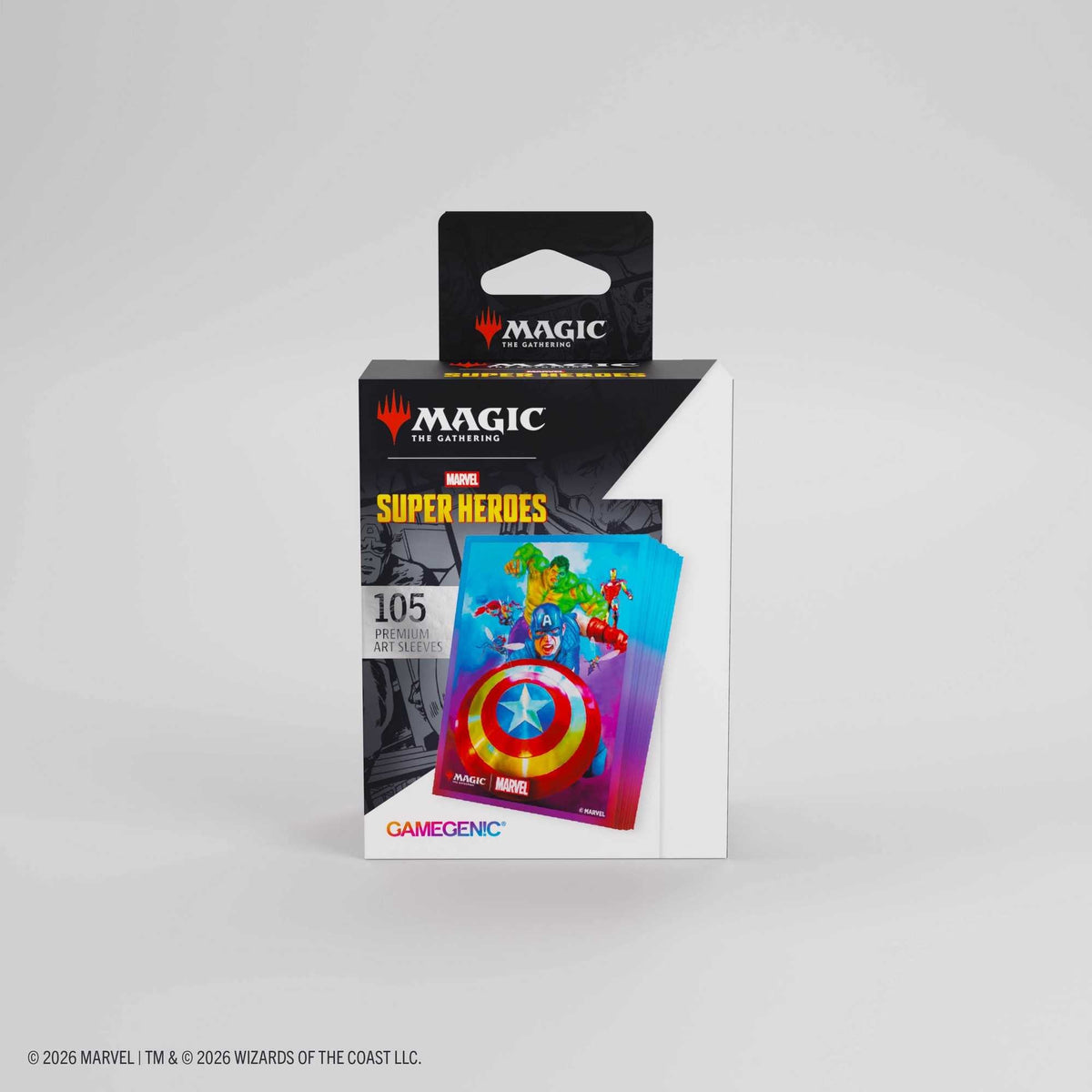 Gamegenic Magic the Gathering Marvel Super Heroes Premium Art Sleeves Captain America Team Leader Card Game Accessory