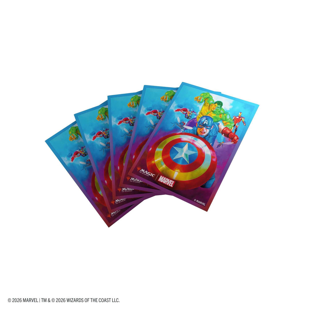 Gamegenic Magic the Gathering Marvel Super Heroes Premium Art Sleeves Captain America Team Leader Card Game Accessory
