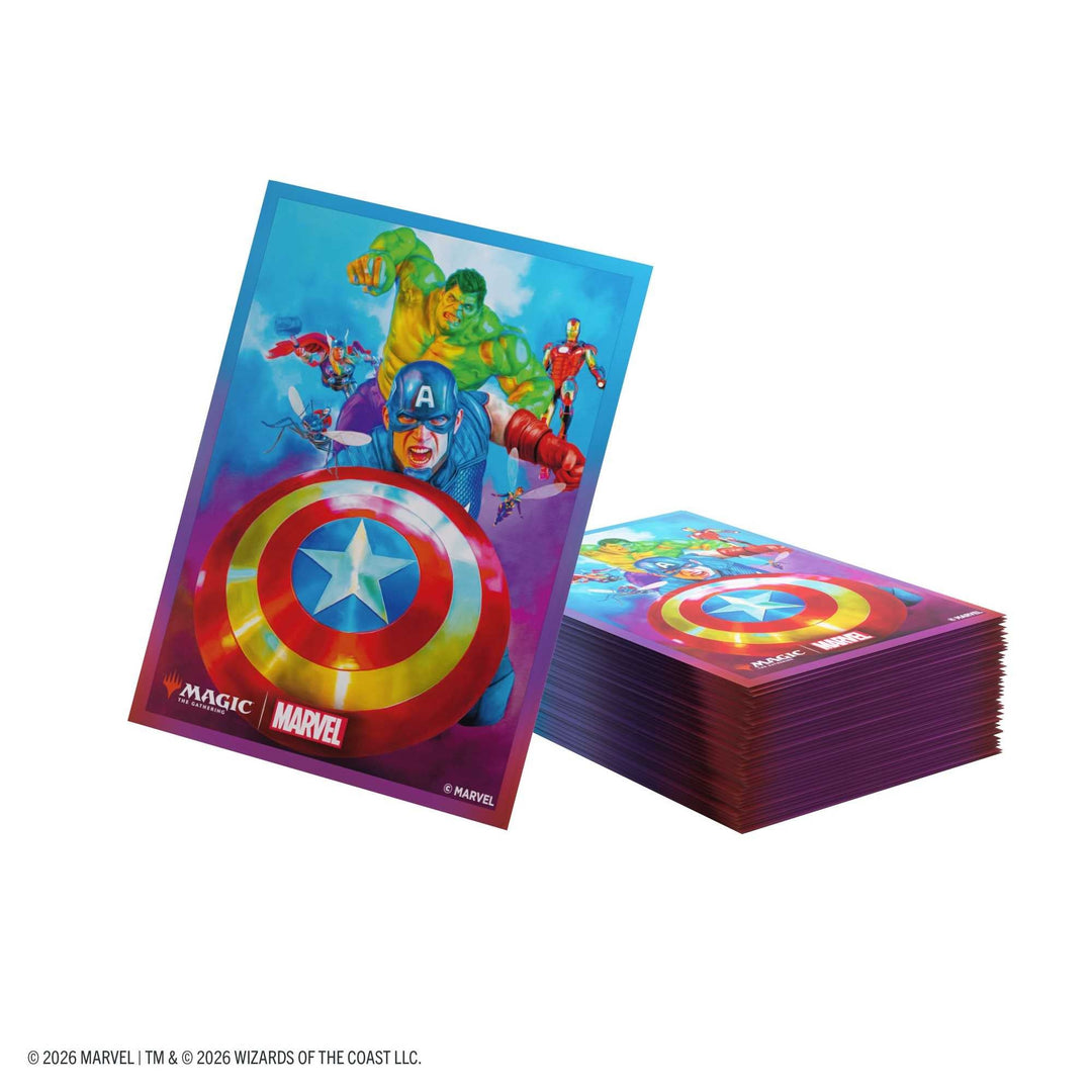 Gamegenic Magic the Gathering Marvel Super Heroes Premium Art Sleeves Captain America Team Leader Card Game Accessory