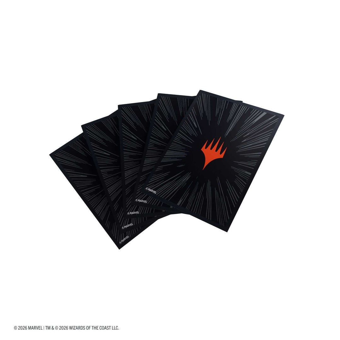 Gamegenic Magic the Gathering Marvel Super Heroes Premium Double Sleeving Pack 100 Comic Burst Black Card Game Accessory