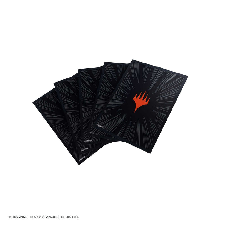 Gamegenic Magic the Gathering Marvel Super Heroes Premium Double Sleeving Pack 100 Comic Burst Black Card Game Accessory