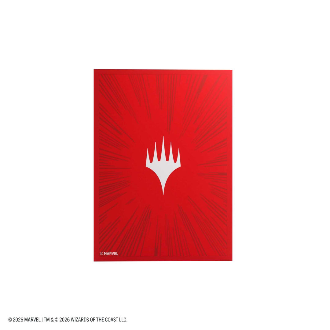 Gamegenic Magic the Gathering Marvel Super Heroes Premium Double Sleeving Pack 100 Comic Burst Red Card Game Accessory