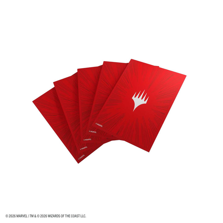 Gamegenic Magic the Gathering Marvel Super Heroes Premium Double Sleeving Pack 100 Comic Burst Red Card Game Accessory