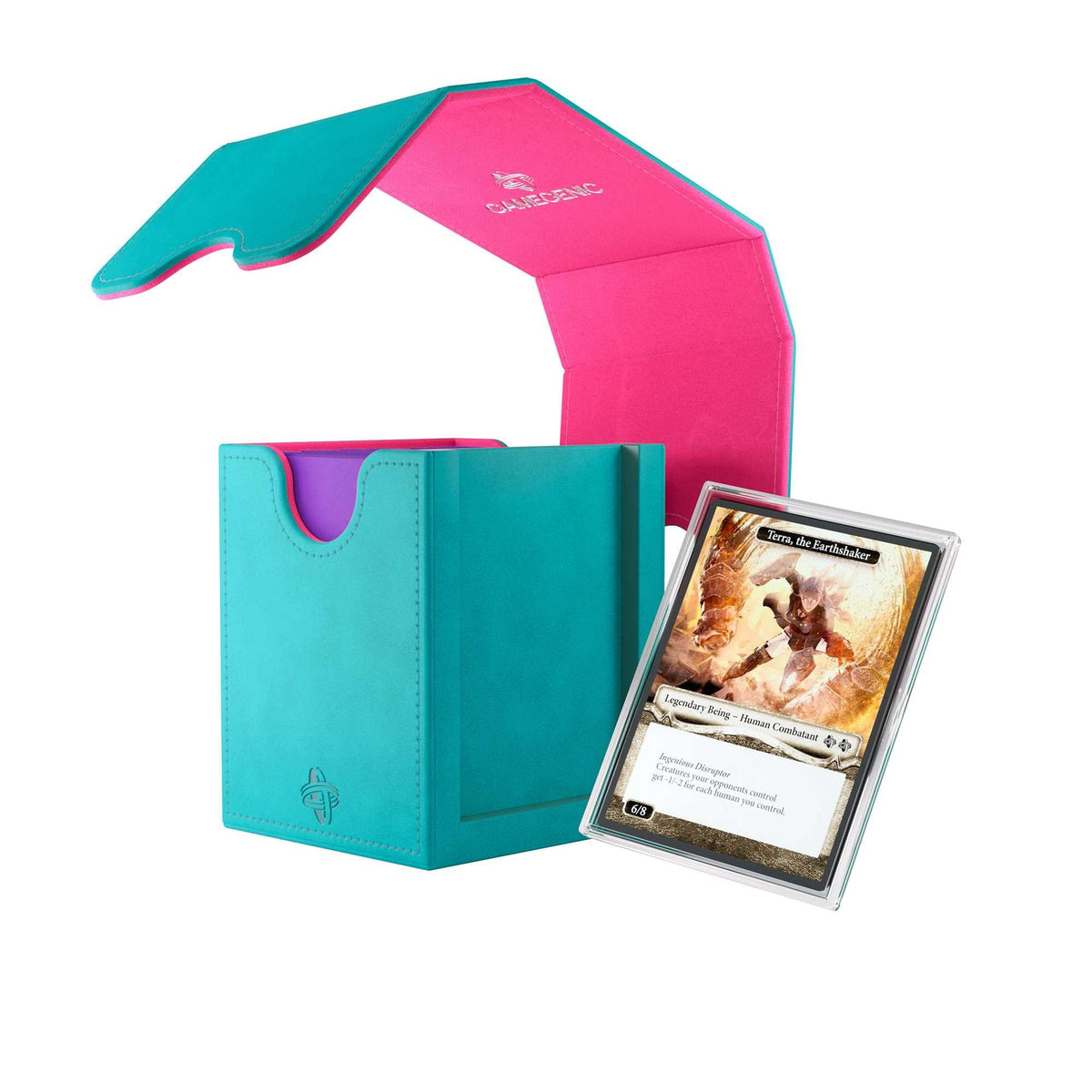 Squire Plus 100 Plus XL Teal Pink Card Sleeve by Gamegenic 4