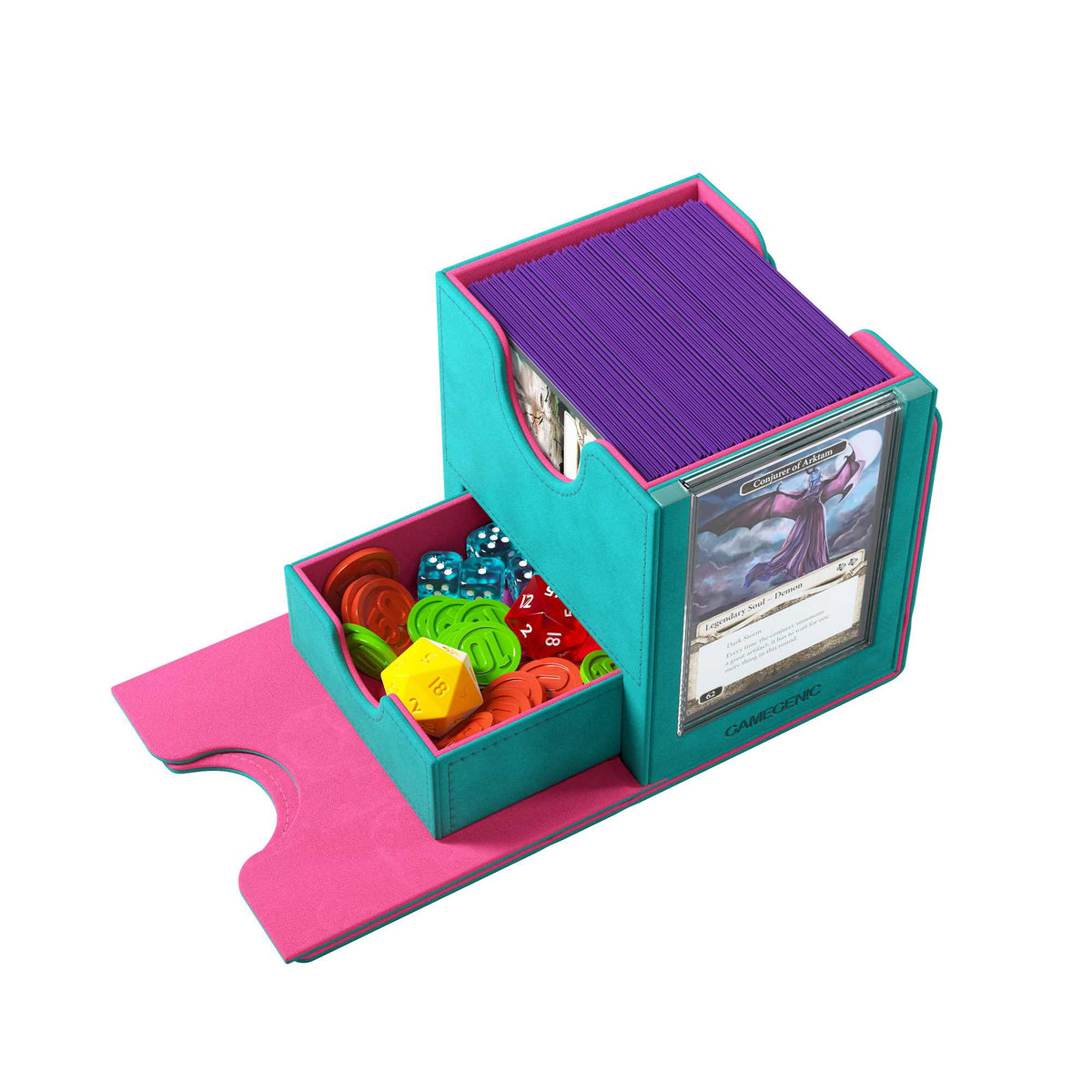 Sidekick PRO 100 Plus XL Teal Pink Card Sleeve by Gamegenic 3