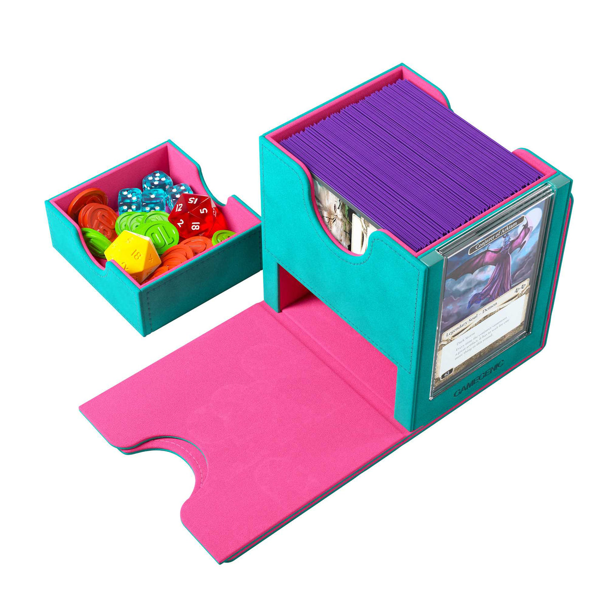 Sidekick PRO 100 Plus XL Teal Pink Card Sleeve by Gamegenic 4