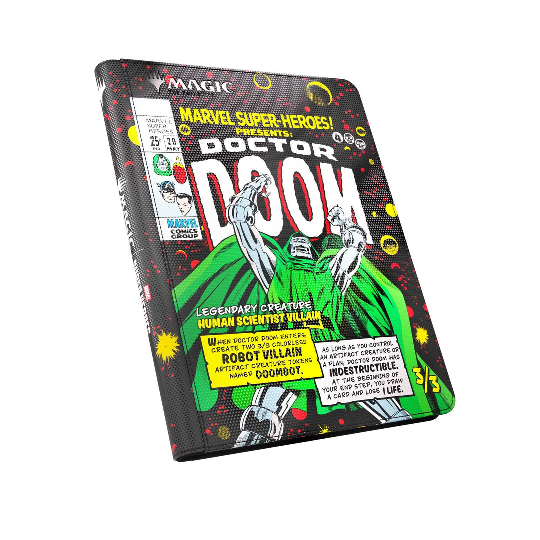 Gamegenic Magic the Gathering Marvel Super Heroes Zip-Up Album 18-Pocket Doctor Doom Spider-Man Card Game Accessory