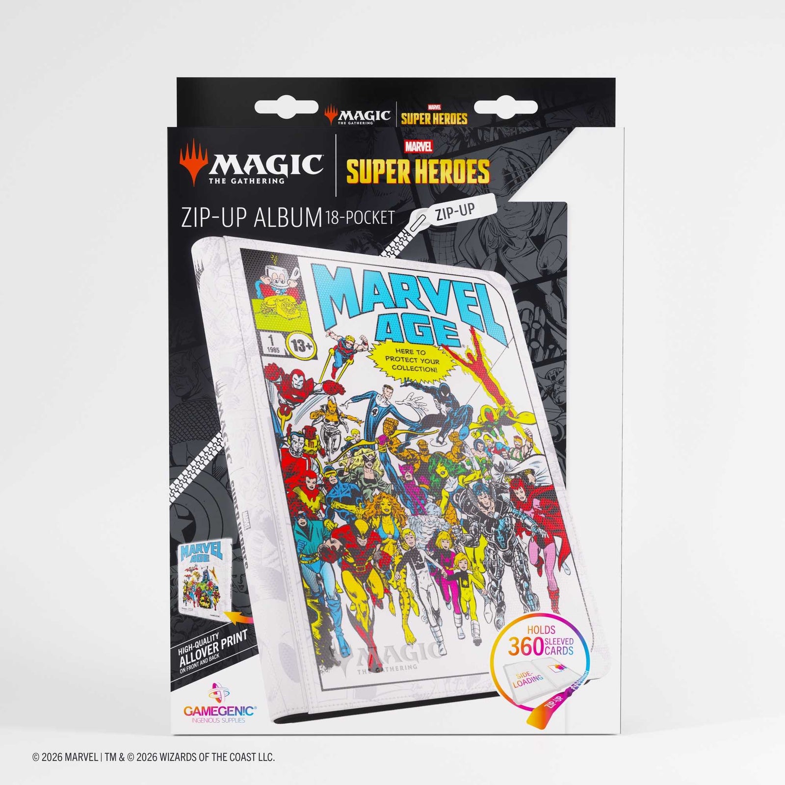 Gamegenic Magic the Gathering Marvel Super Heroes Zip-Up Album 18-Pocket Marvel Age Card Game Accessory