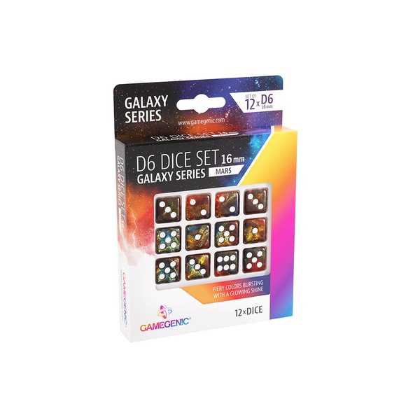 UNIT Gamegenic Galaxy Series - Mars - D6 Dice Set 16 mm (12 pcs) Blue/Orange 1