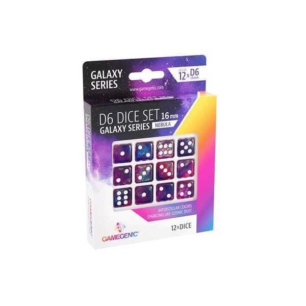 UNIT Gamegenic Galaxy Series - Nebula - D6 Dice Set 16 mm (12 pcs) Purple 1