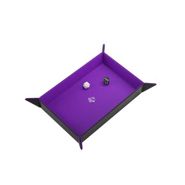 Magnetic Dice Tray Rectangular Black Purple Dice Set by Gamegenic 3
