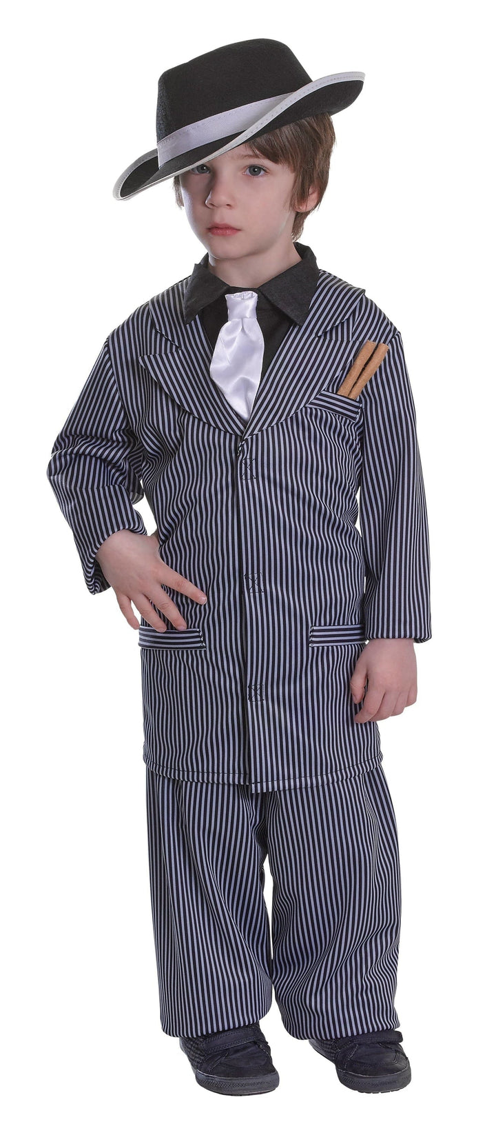 Gangster Boy Costume Mini Al Capone Pinstripe Suit_1