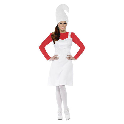 Garden Gnome Costume Female White and Red 1