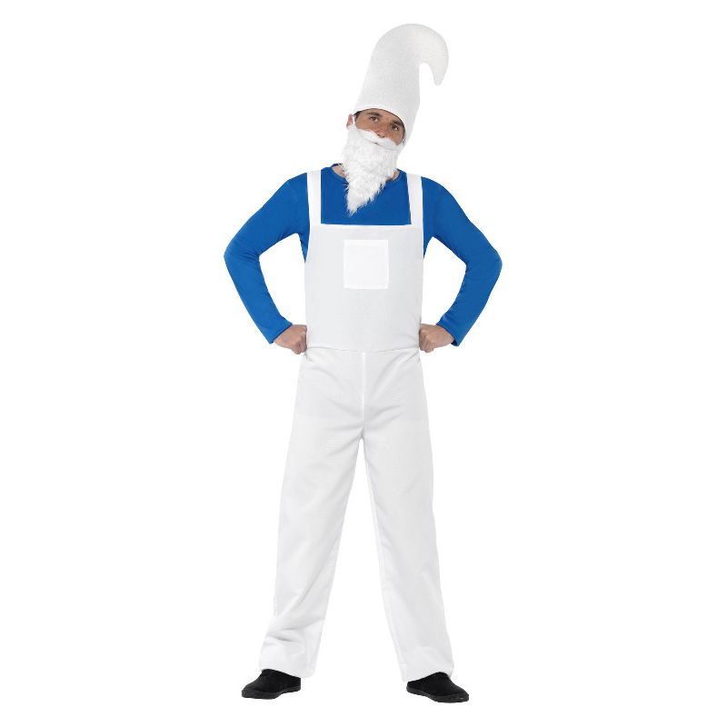 Garden Gnome Costume Male Blue and White Adult 1