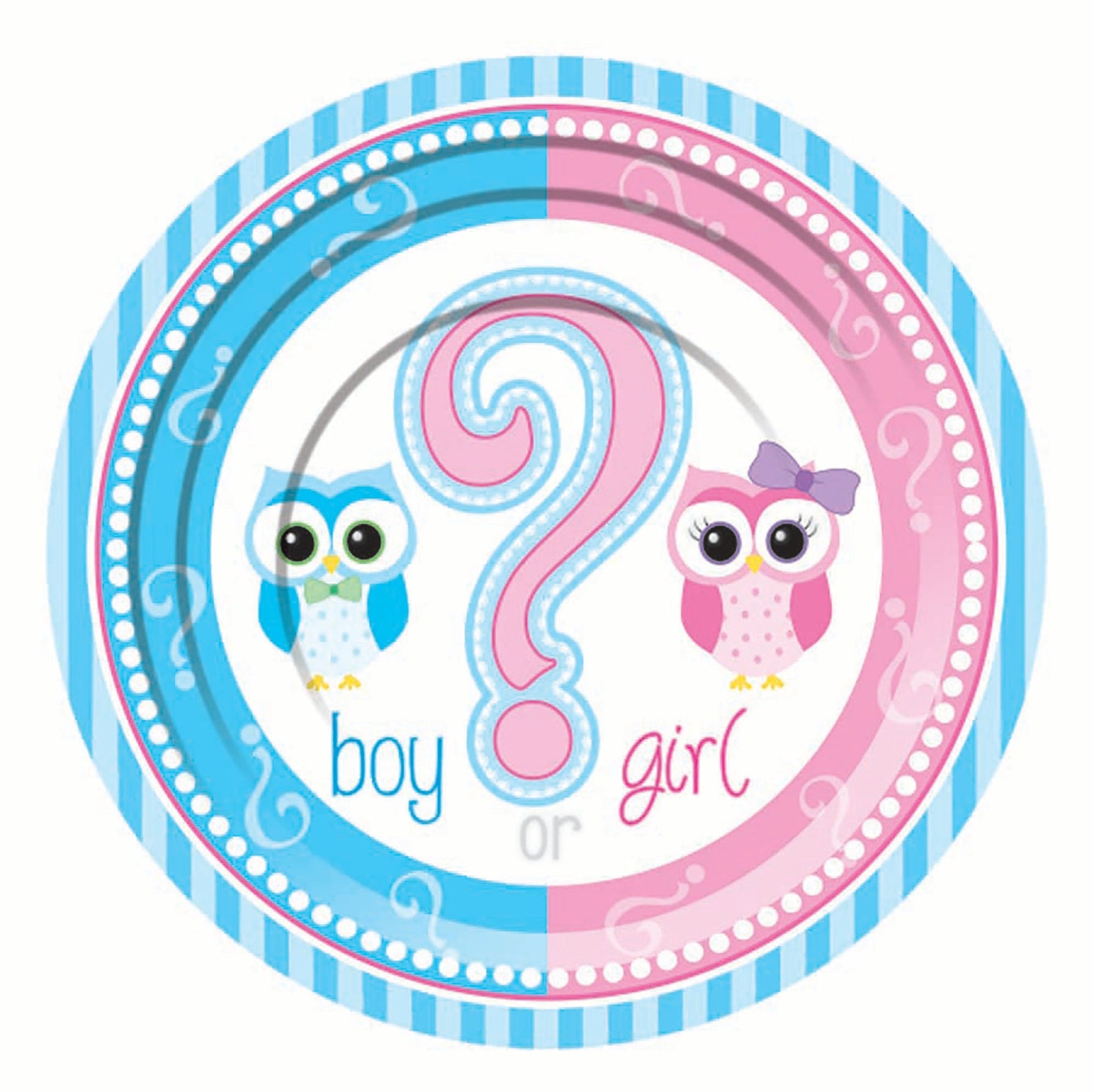 Gender Reveal Small Plate 17cm Party Decoration 8 Pieces 1
