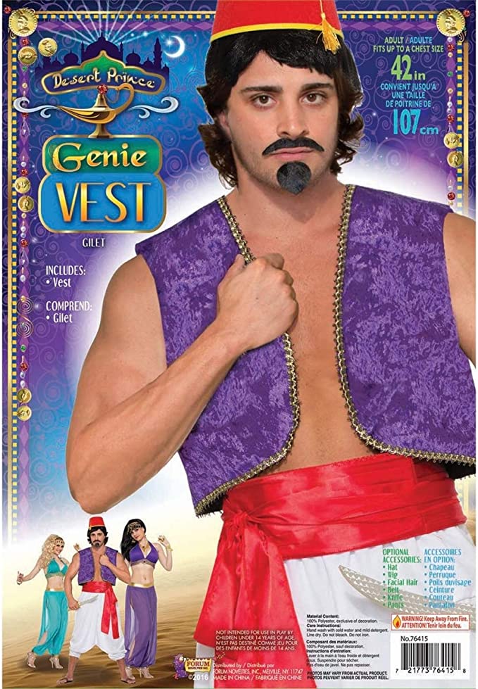 Genie Vest Purple Aladdin Costume Chest 42 Inch 3