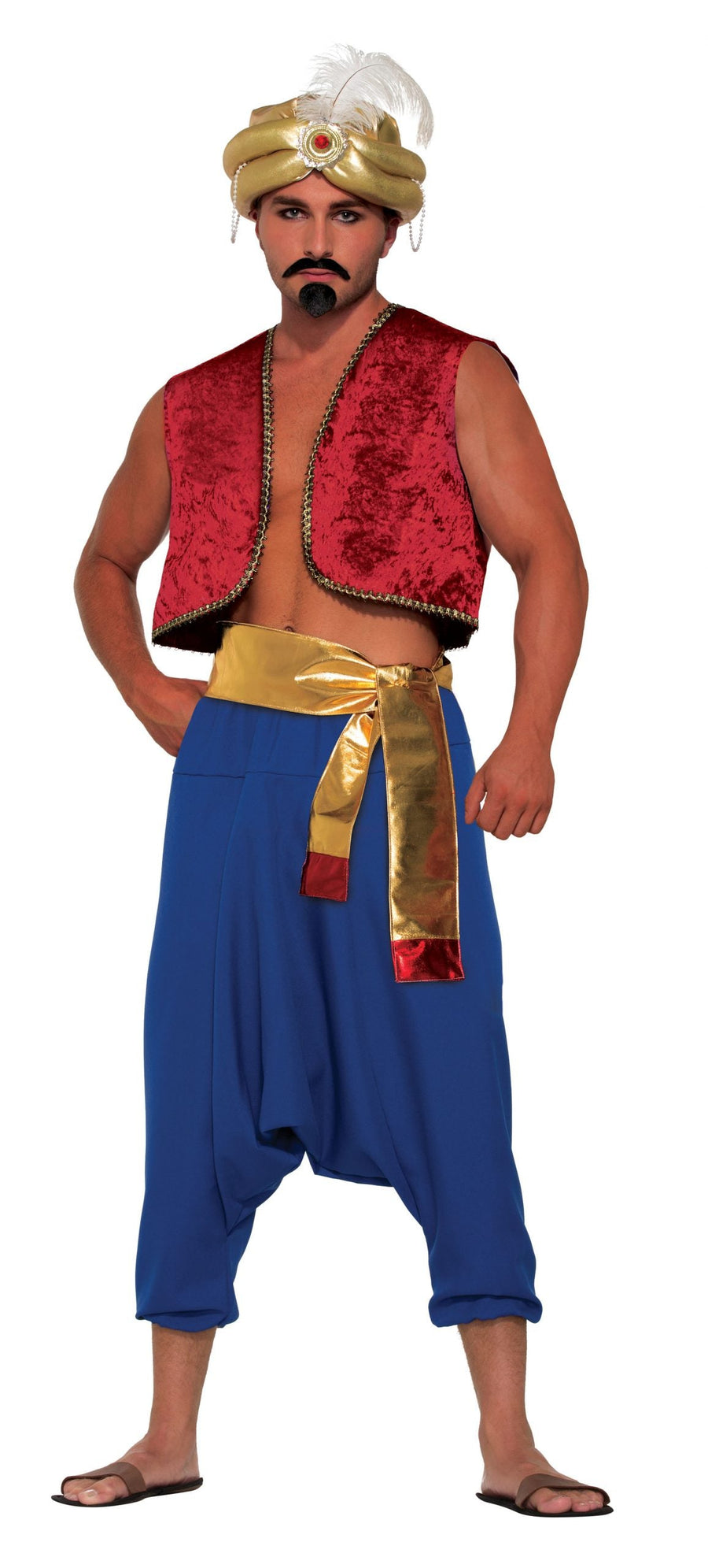 Genie Vest Red Adult Costume Male Upto Chest 42"_1