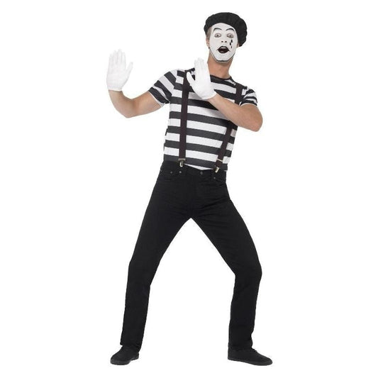 Gentleman Mime Artist Costume Adult Black Make Up 2