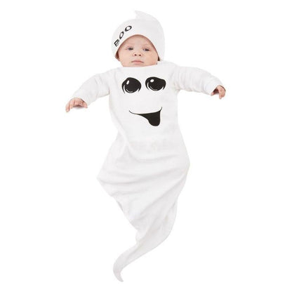 Ghost Babygrow White All In One and Hat Baby Halloween Costume 1