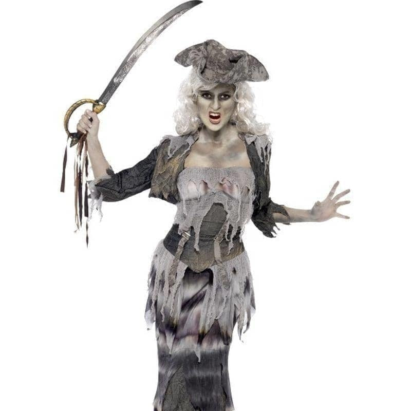 Ghost Ship Ghoulina Costume Ladies Grey Zombie Pirate Outfit 1