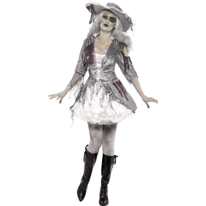 Ghost Ship Pirate Treasure Costume Adult Grey_1