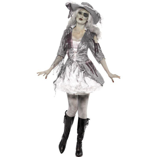 Ghost Ship Pirate Treasure Costume Adult Grey 1