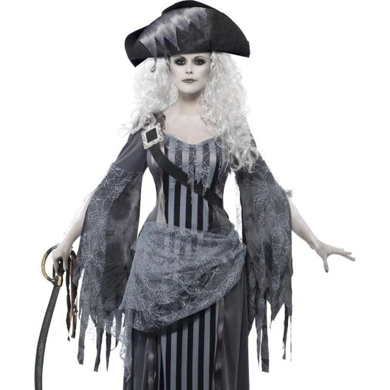 Ghost Ship Princess Costume Adult Grey Black Dress Hat_1