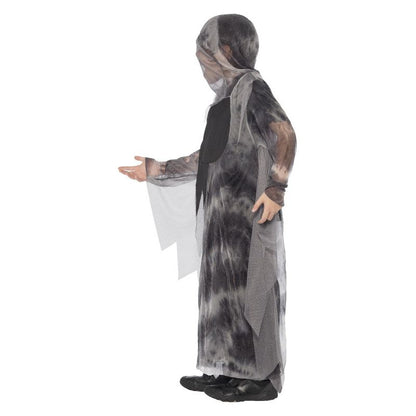 Ghostly Ghoul Costume Grey Hooded Robe Glow in the Dark 3