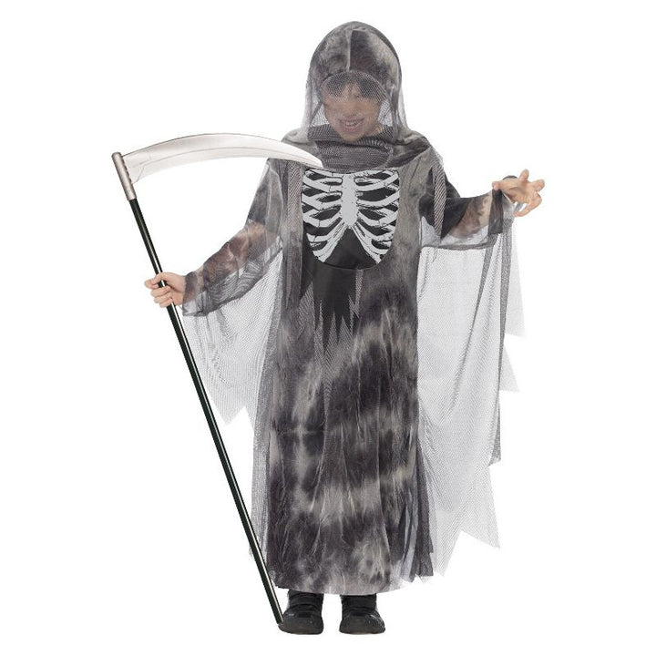 Ghostly Ghoul Costume Grey Hooded Robe Glow in the Dark_1