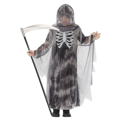 Ghostly Ghoul Costume Grey Hooded Robe Glow in the Dark 1
