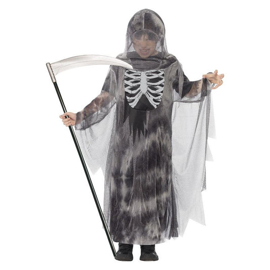 Ghostly Ghoul Costume Grey Hooded Robe Glow in the Dark 1