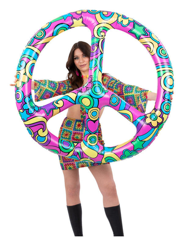 Giant Inflatable Peace Sign Pink 110cm Pool FLoat 1