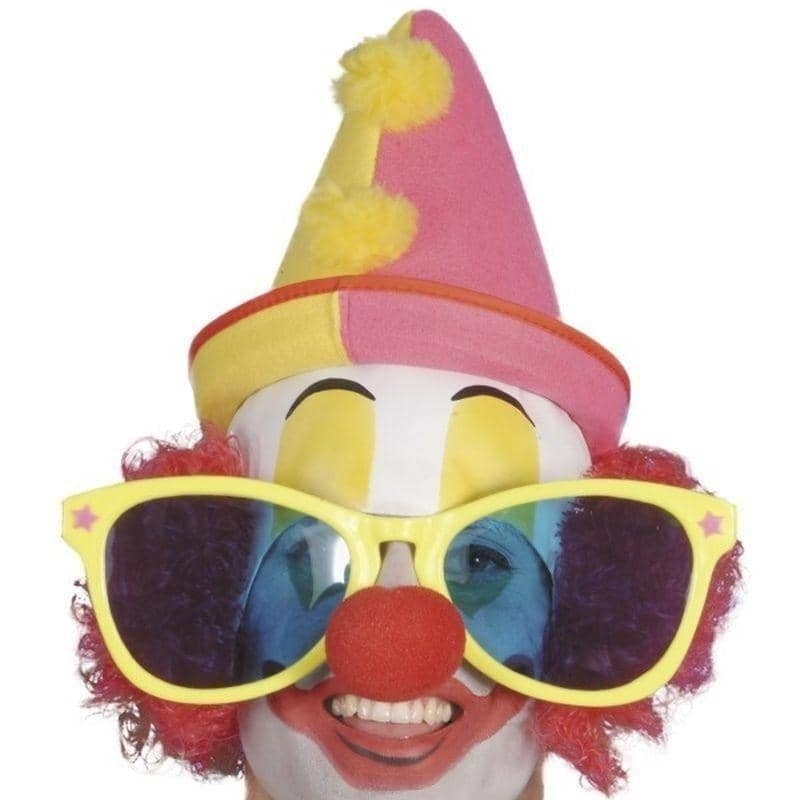 Giant Sunglasses Assorted Bright Colours Adult Clown Costume Accessory 1