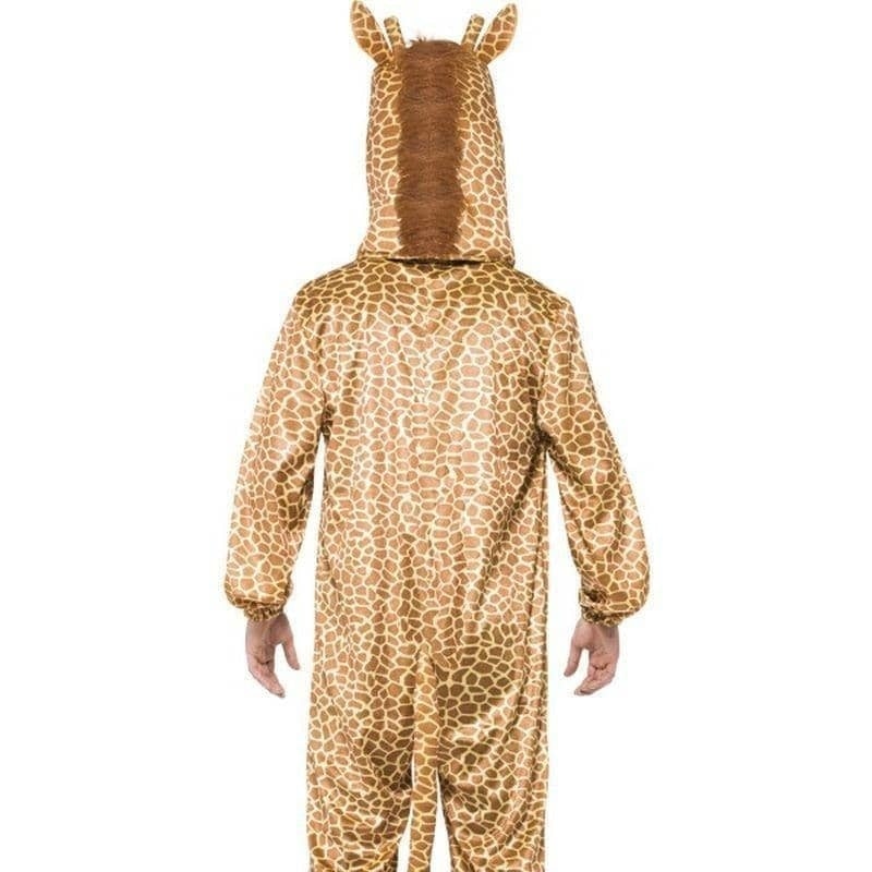 Giraffe Costume Adult Orange Bodysuit Hood 2