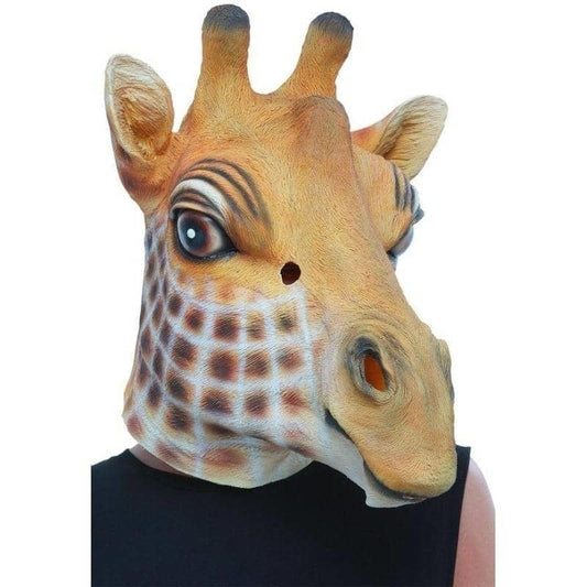 Giraffe Mask Latex Adult Brown Overhead 1