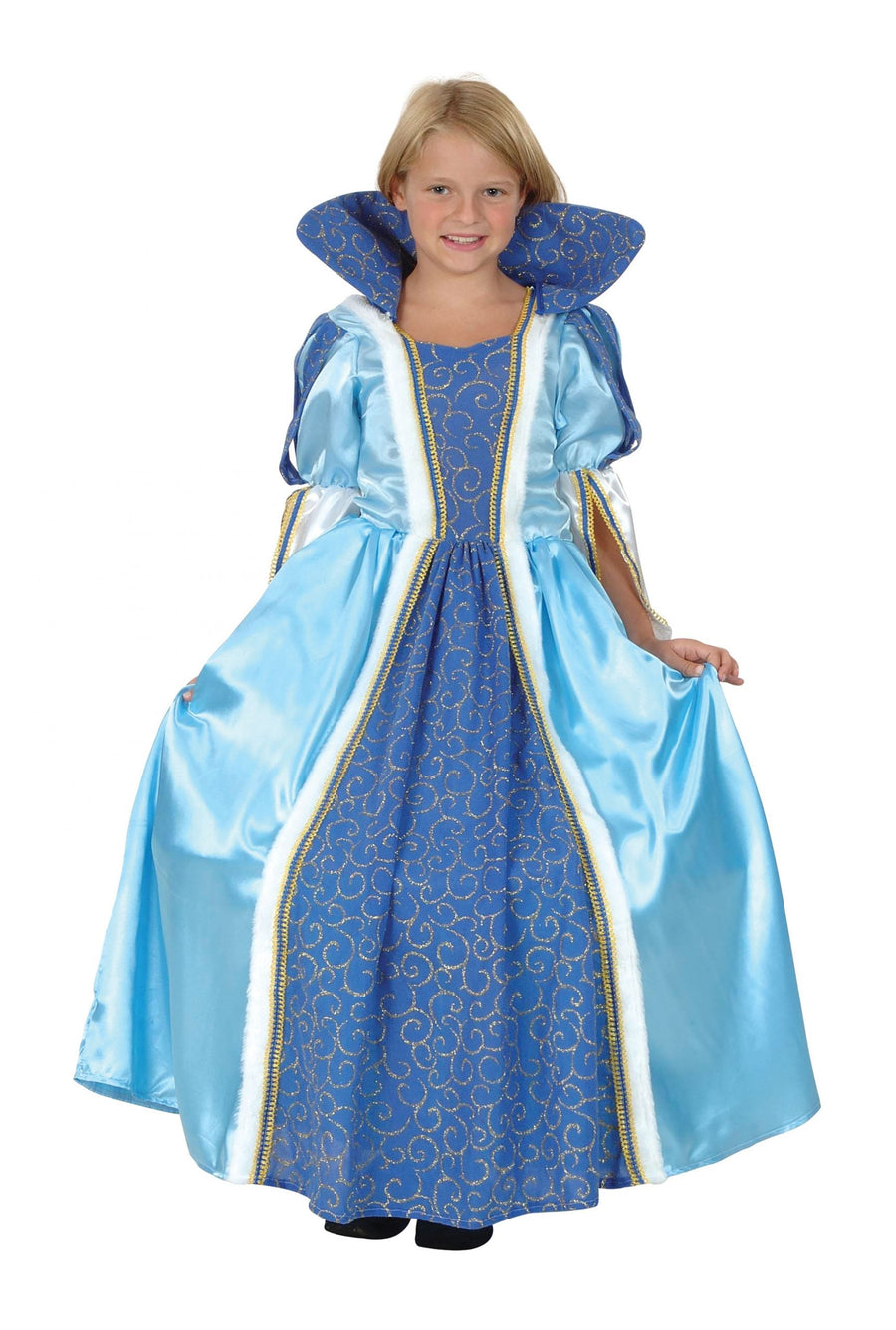 Girls Blue Princess Medium Childrens Costume Female 7- 9 Years Halloween_1