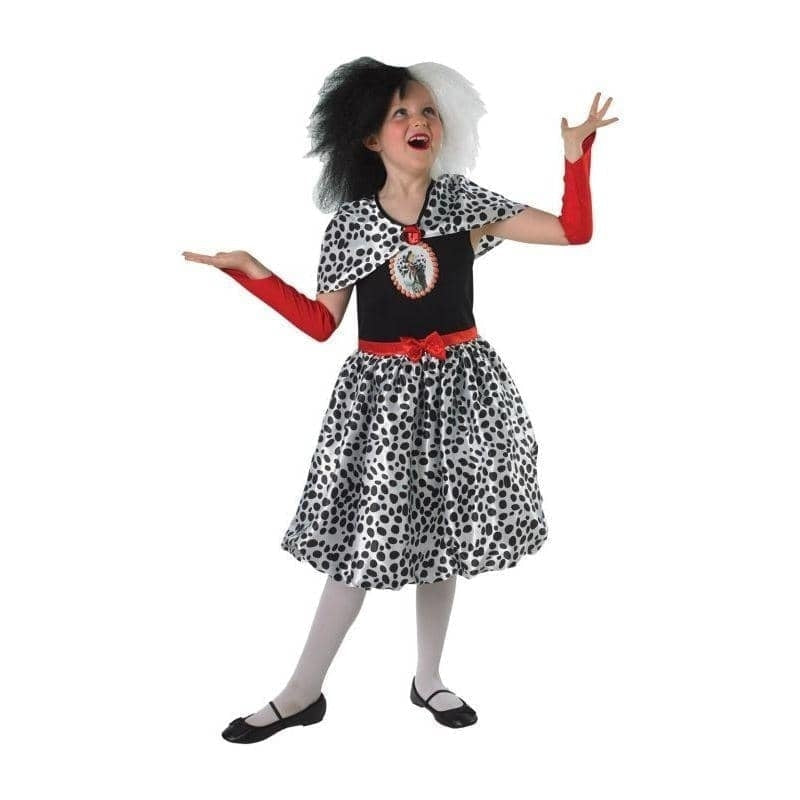 Girls Cruella De Ville Fancy Dress Costume 1