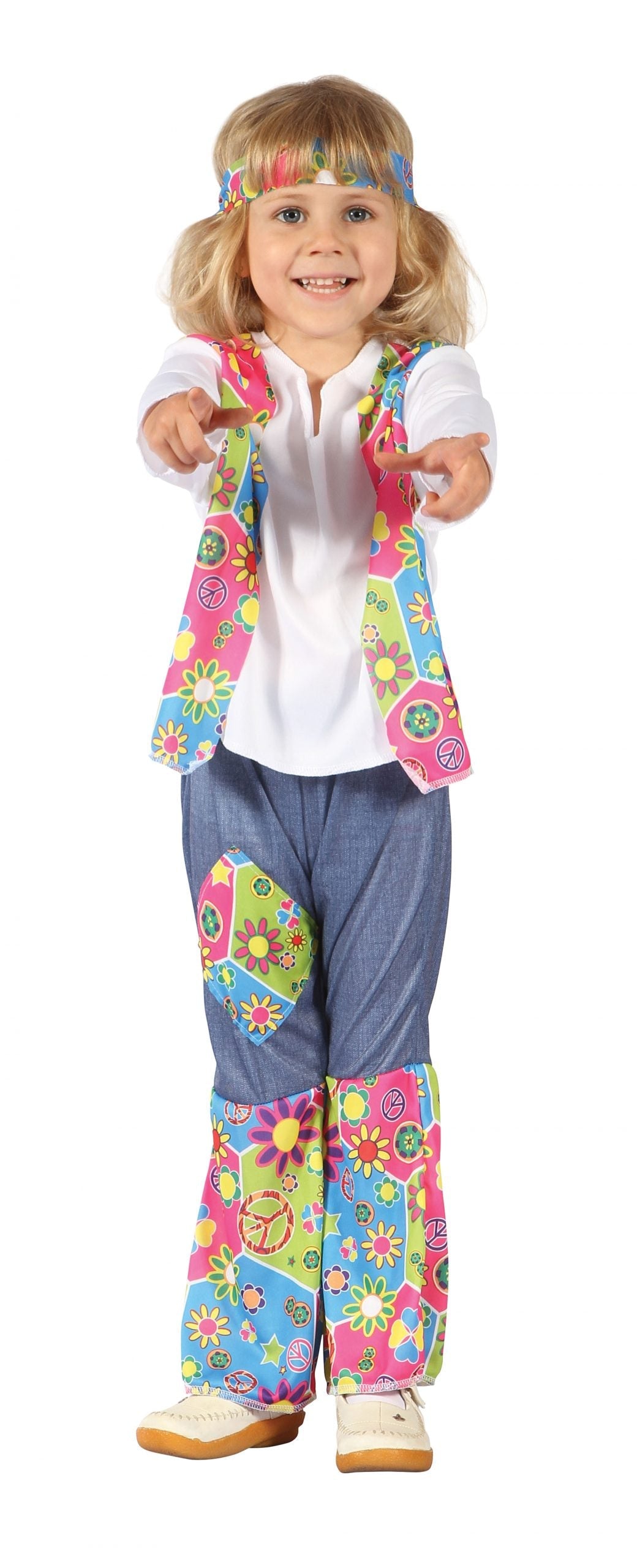 Girls Hippy Girl Toddler Childrens Costume Female 128cm Halloween 1